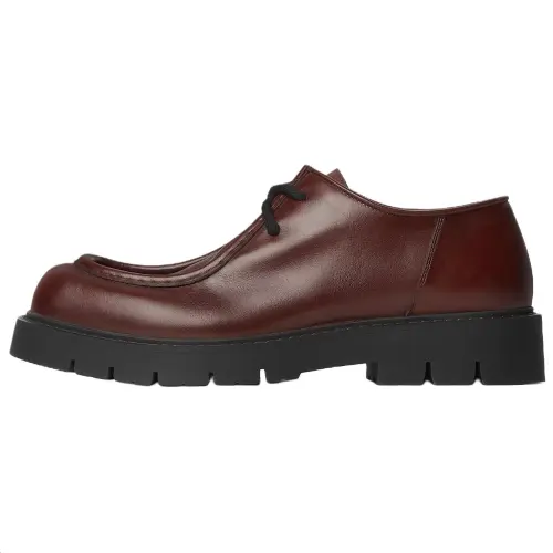 Bottega Veneta Haddock Calfskin Casual Shoes Men's Chocolate