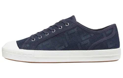 FENDI Domino Fabric Low top Low top Stylish Skateboarding Shoes Men's Dark Blue