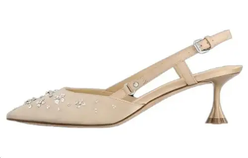 LOUIS VUITTON Blossom Slim Heel High Heels 5.5cm Women's Beige