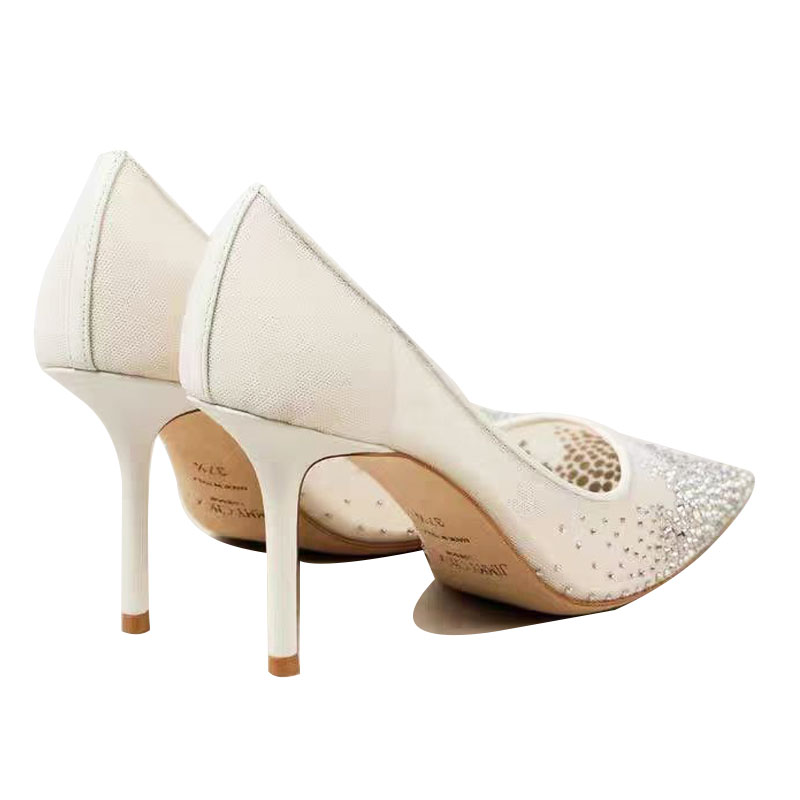 Jimmy Choo LOVE Slim Heel High Heels Women's White