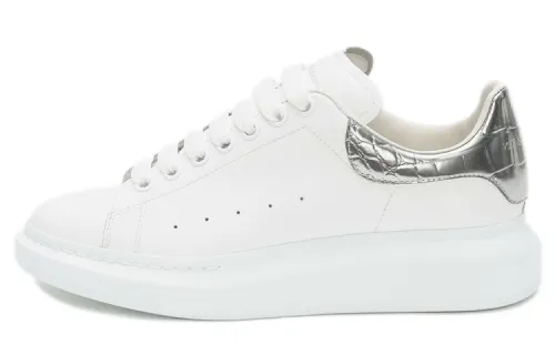 Alexander McQueen Oversized White Silver Croco
