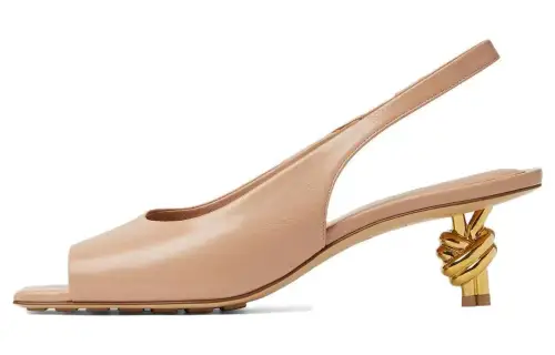 Bottega Veneta Knot Leather One Strap Sandals 4.5cm Women's Light Umber