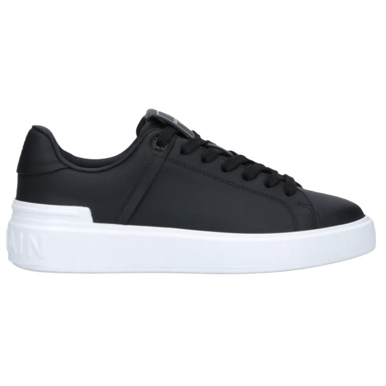 Женские кеды BALMAIN Leather Sneakers (черные) — фото 2