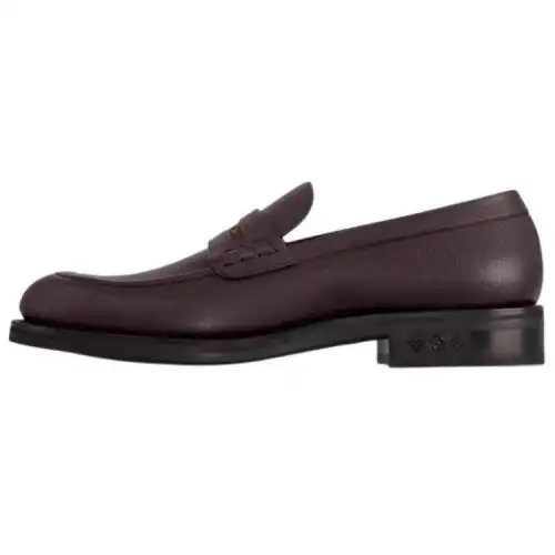 LOUIS VUITTON Fle Calfskin Loafers Men's Red Brown