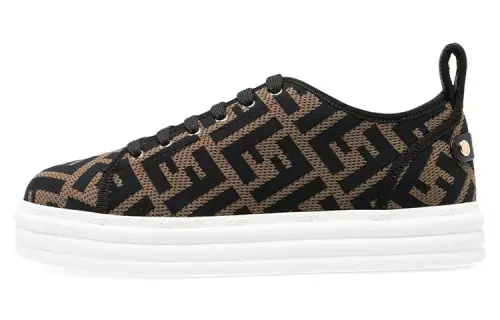 FENDI Tech Fabric Flatform Brown Women's