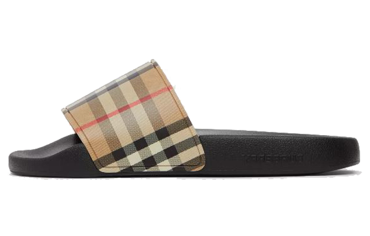 Burberry Burberry Vintage open toe round toe non-slip slippers for women brown