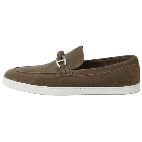 HERMES Ignacio Suede Loafers Men's Brown
