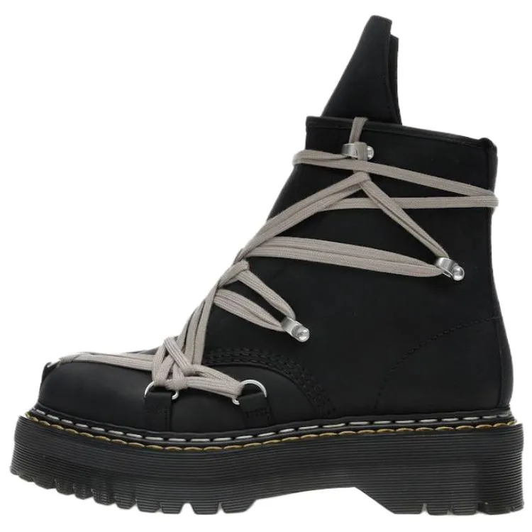 RICK OWENS /RO Dr. Martens Collaboration 1460 Cow Leather Short Combat Boots Men's Black