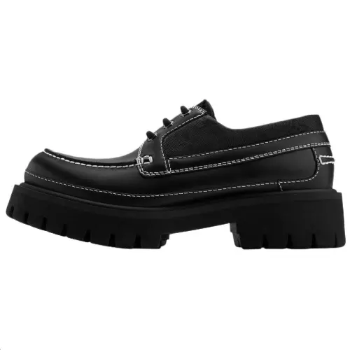 LOUIS VUITTON Remix Cow Leather Casual Shoes Men's Black
