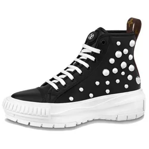 Yayoi Kusama x LOUIS VUITTON Squad Leather Casual Shoes Women's Black