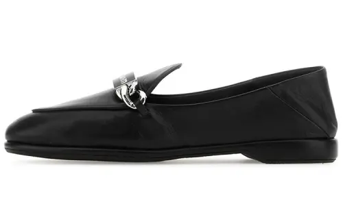 MIU MIU Leather Casual Shoes Women's Black