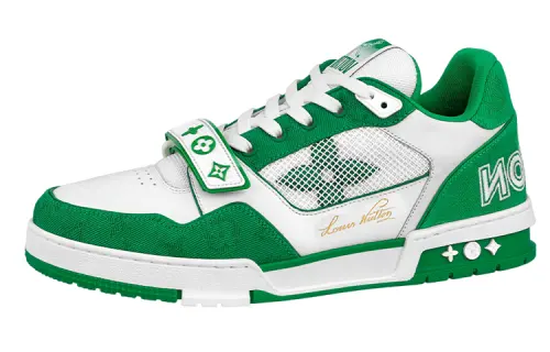 LOUIS VUITTON Trainer Casual Low top Stylish Skateboarding Shoes Unisex White Green