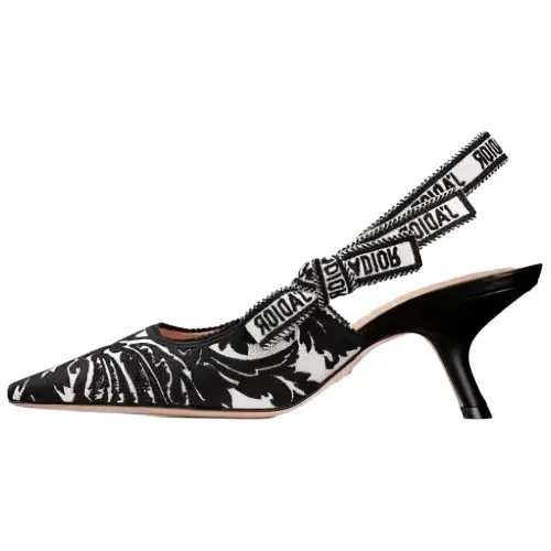 DIOR J'Adior Embroidery Irregular Heel High Heels Women's Black