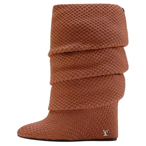 LOUIS VUITTON SUMMER Knee high Boots 9cm Women's Brown