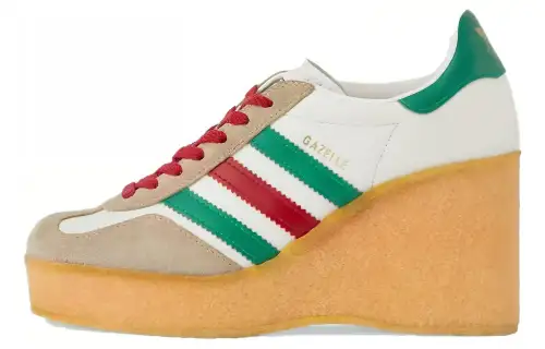 GUCCI Gazelle Low top High Heels Women's White Green