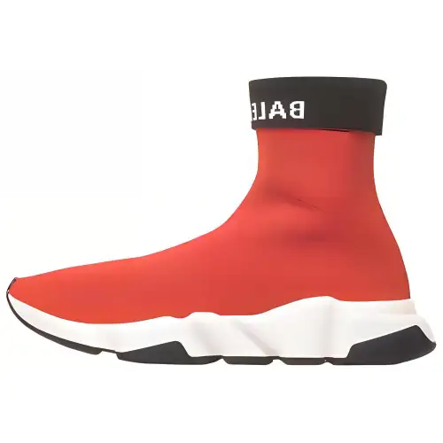 Balenciaga Speed Trainer Cuffed 'Red Black'