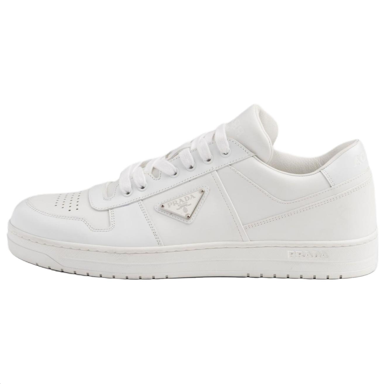 PRADA Downtown Leather Low top Skateboard Shoes Men's White
