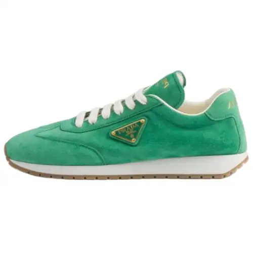 PRADA Suede Low top Casual Shoes Women's Green