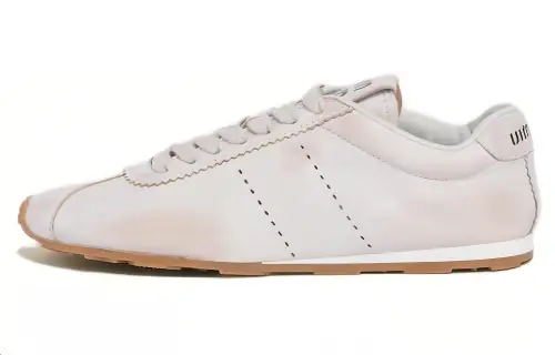 MIU MIU Plume Leather Low top Casual Shoes Women's White