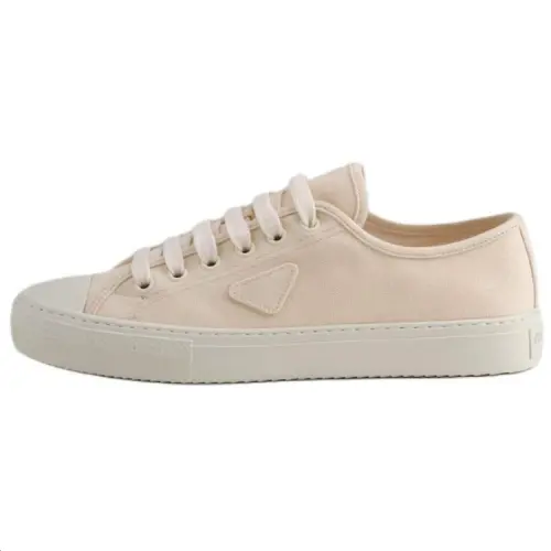 PRADA Round Tip Low top Skateboard Shoes Men's Beige