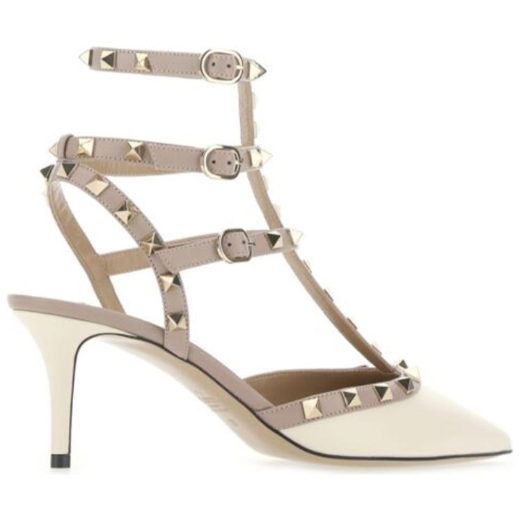 Женские туфли Valentino Rockstud (белые) — фото 4