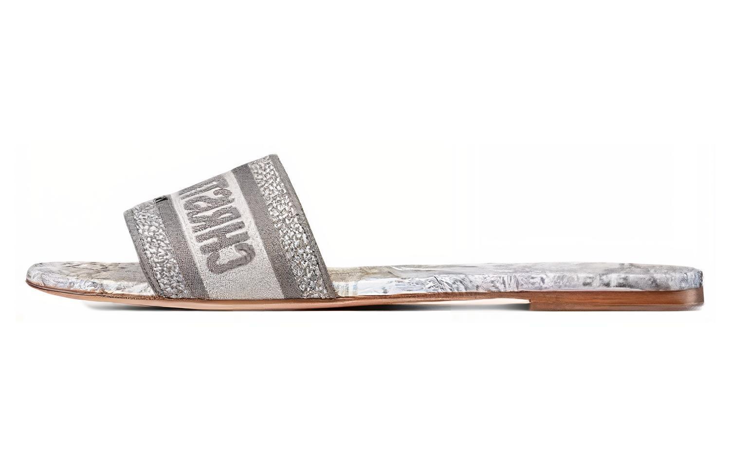 DIOR Dway Slide Slippers Women's White Gray
