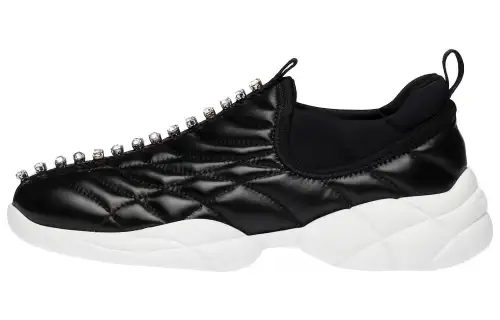 MIU MIU Nappa Leather Low top Casual Shoes Women's Black