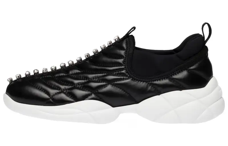 MIU MIU Nappa Leather Low top Casual Shoes Women's Black