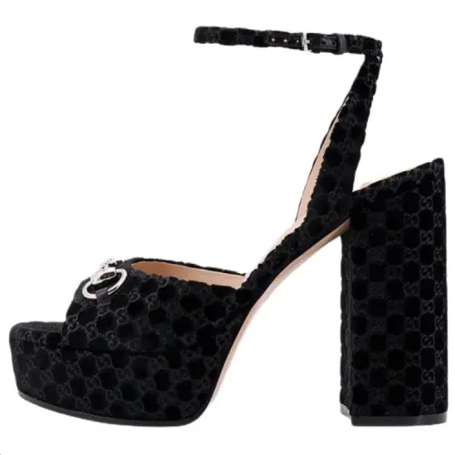 GUCCI One Strap Sandals 12cm Women's Black