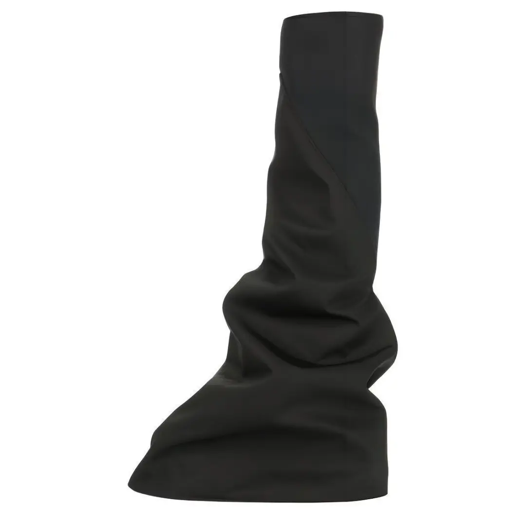 Rick Owens DRKSHDW Minimalist Fashion Knee high Boots Men's Black