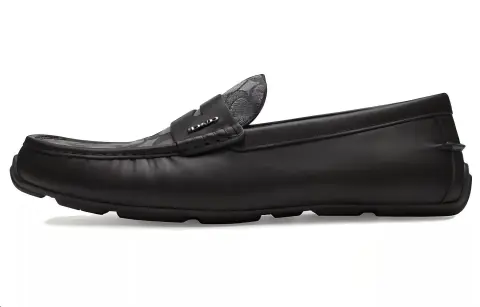 COACH Cow Leather Loafers Men's Black