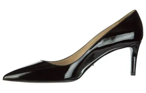 PRADA Leather Slim Heel High Heels Women's Black