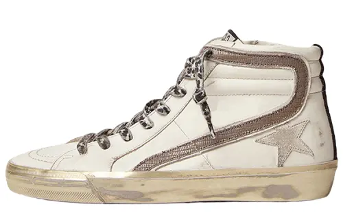 Golden Goose Slide White Black Taupe Women's