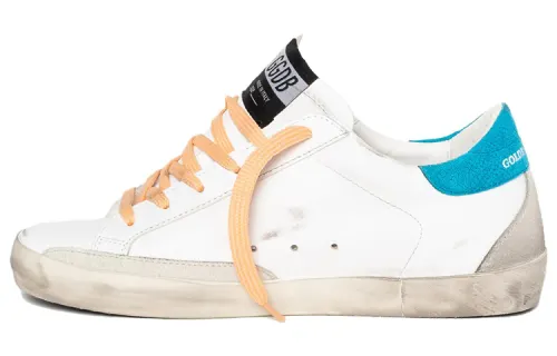Golden Goose Super Star Low top Stylish Skateboarding Shoes Women's White Blue
