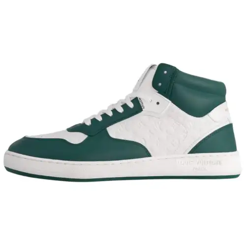 LOUIS VUITTON Stadium Cow Leather Low top Skateboard Shoes Women's Green