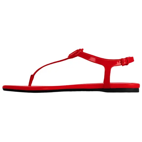 LOUIS VUITTON Sunkiss Patent Leather One Strap Sandals Women's Red