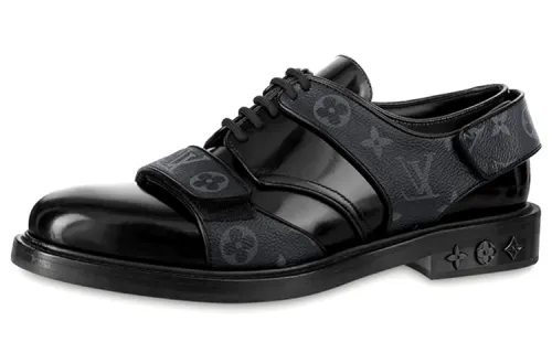 LOUIS VUITTON Derby Harness Comfortable Casual Shoes Men's Black