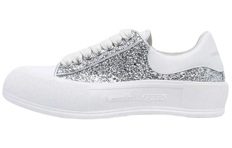 Женские кеды Alexander McQueen Deck (серебристые)