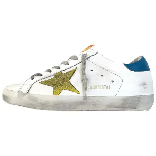 Golden Goose Super Star U74 Leather Low top Skateboard Shoes 2.5cm Men's White