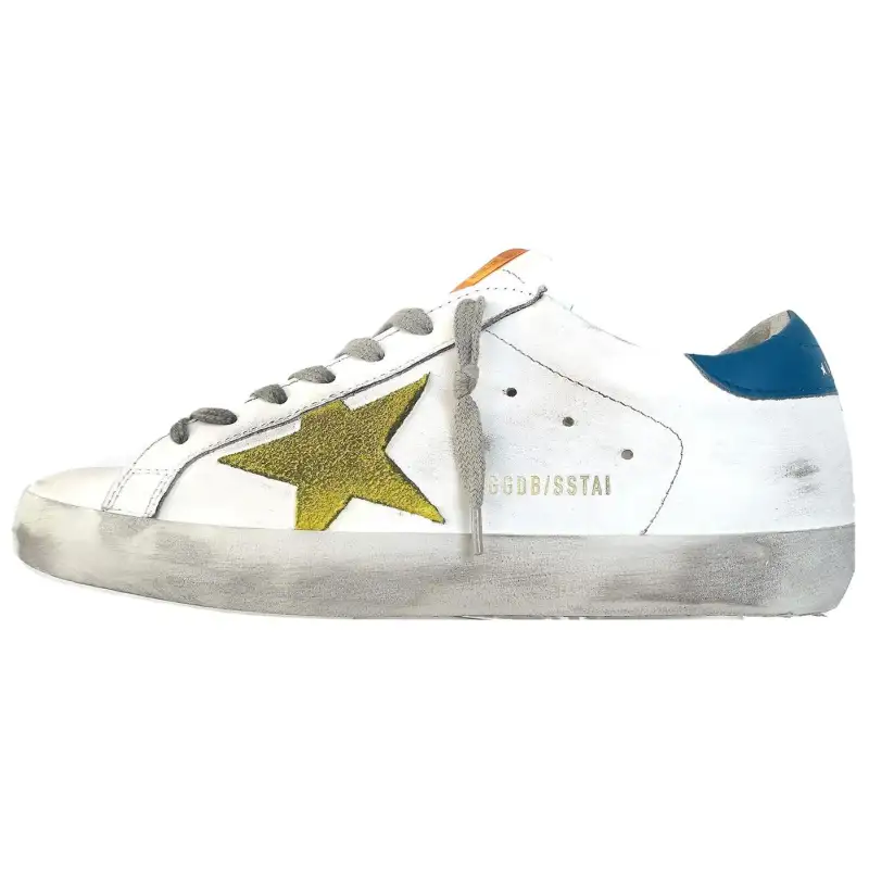 Golden Goose Super Star U74 Leather Low top Skateboard Shoes 2.5cm Men's White