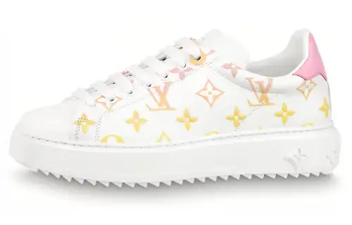 LOUIS VUITTON Time Out Sneakers 'White With Orange Ombre Monogram' Women's