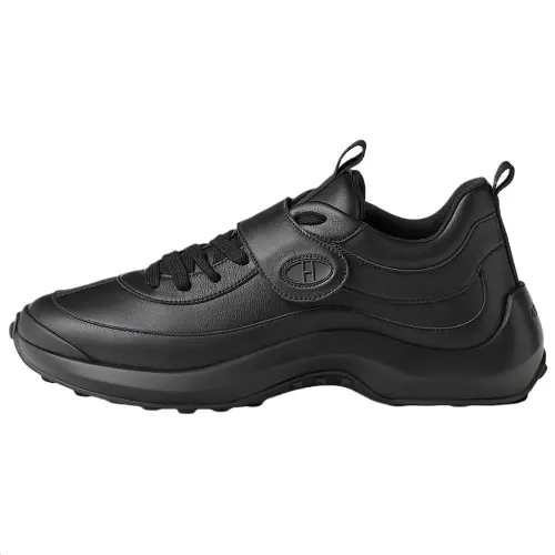 HERMES Loop Calfskin Low top Casual Shoes 4cm Men's Black