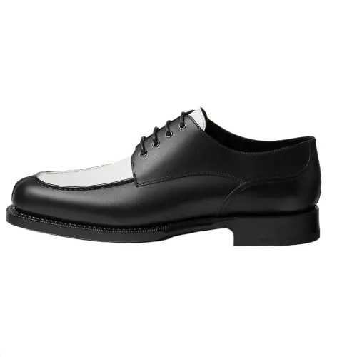 HERMES Influence Leather Casual Shoes Men's Black