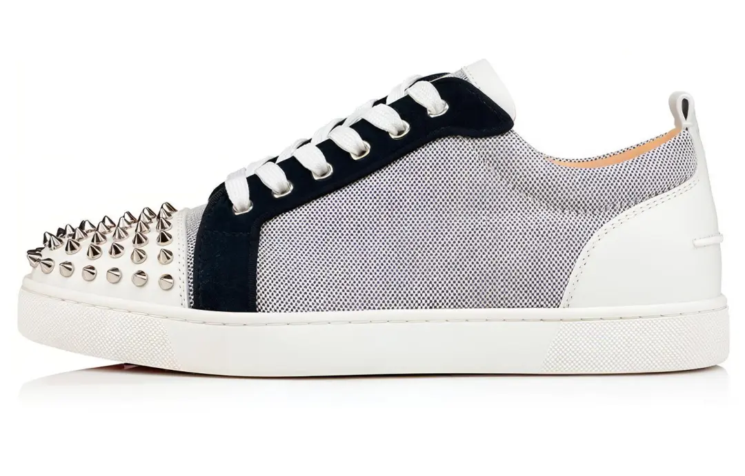 CL LUBOTING Textile, Leather Stylish Skateboarding Shoes Men's Gray White
