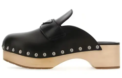 PRADA Quiet Closed Toe Slippers Women's Black