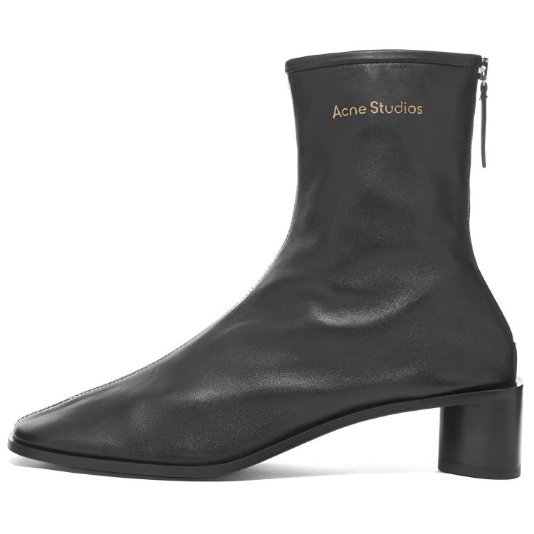 Acne Studios Brand logo leather ankle boots short boots women's black