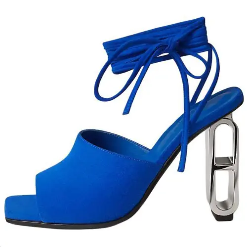 HERMES One Strap Sandals 10cm Women's Blue