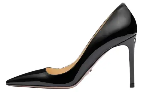 PRADA Patent Leather Slim Heel High Heels 9.5cm Women's Black