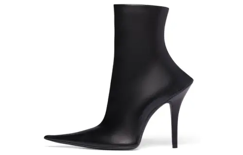 Balenciaga Witch 110mm Booties Black Sheepskin Women's
