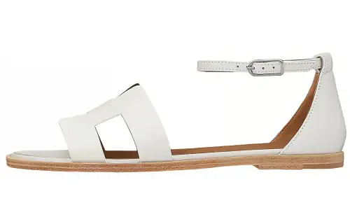 HERMES Santorini One Strap Sandals Women's White